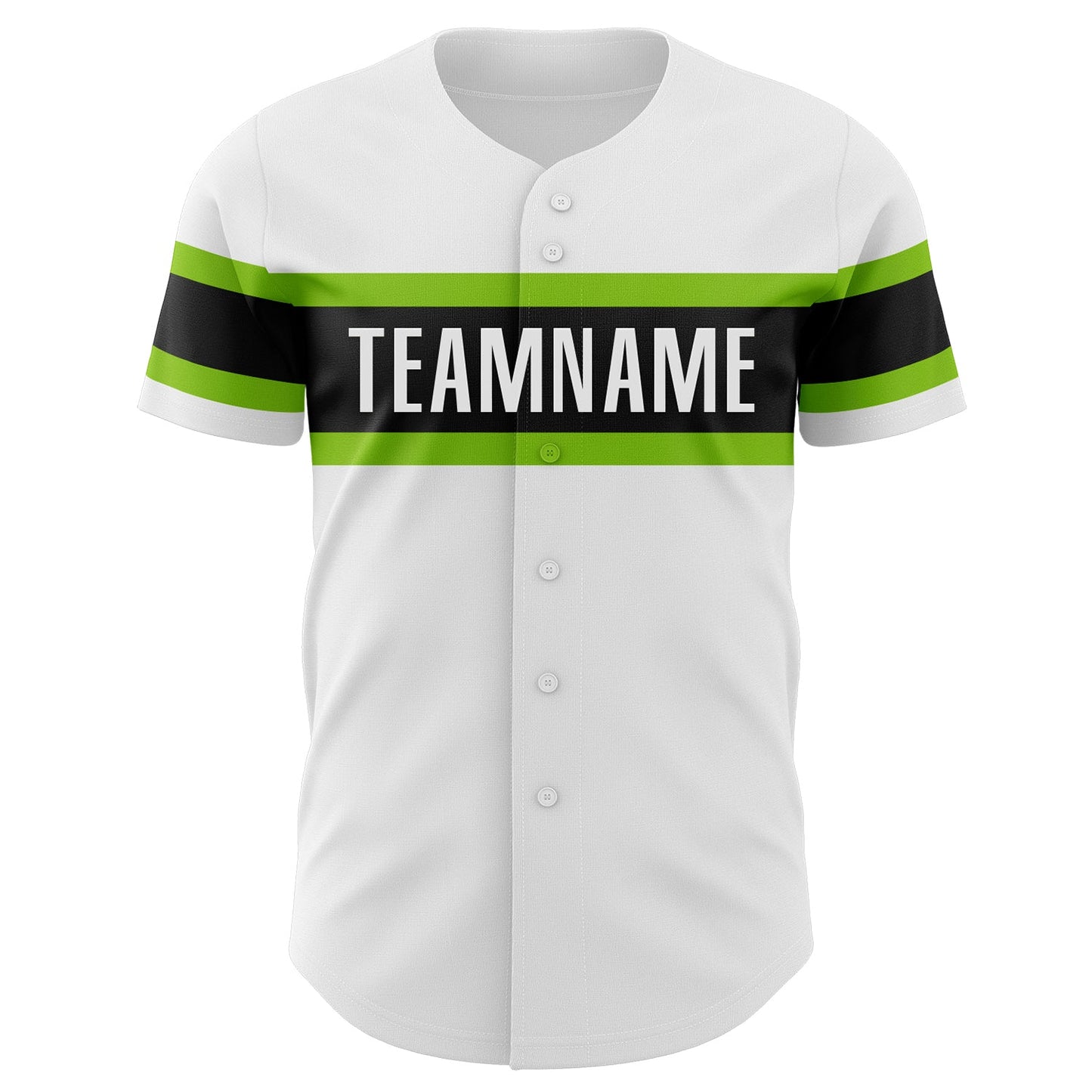 Custom White Neon Green-Black Authentic Baseball Jersey view 2