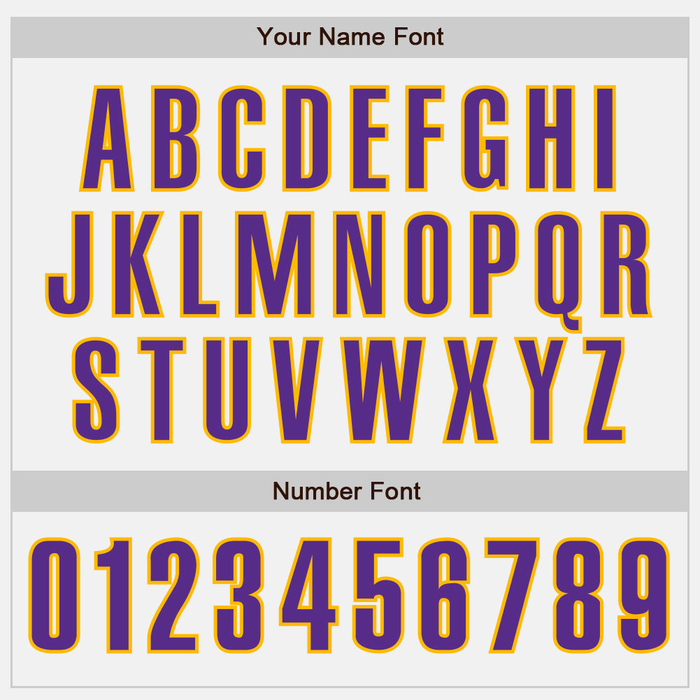 Custom White Purple-Gold Authentic Baseball Jersey view 5