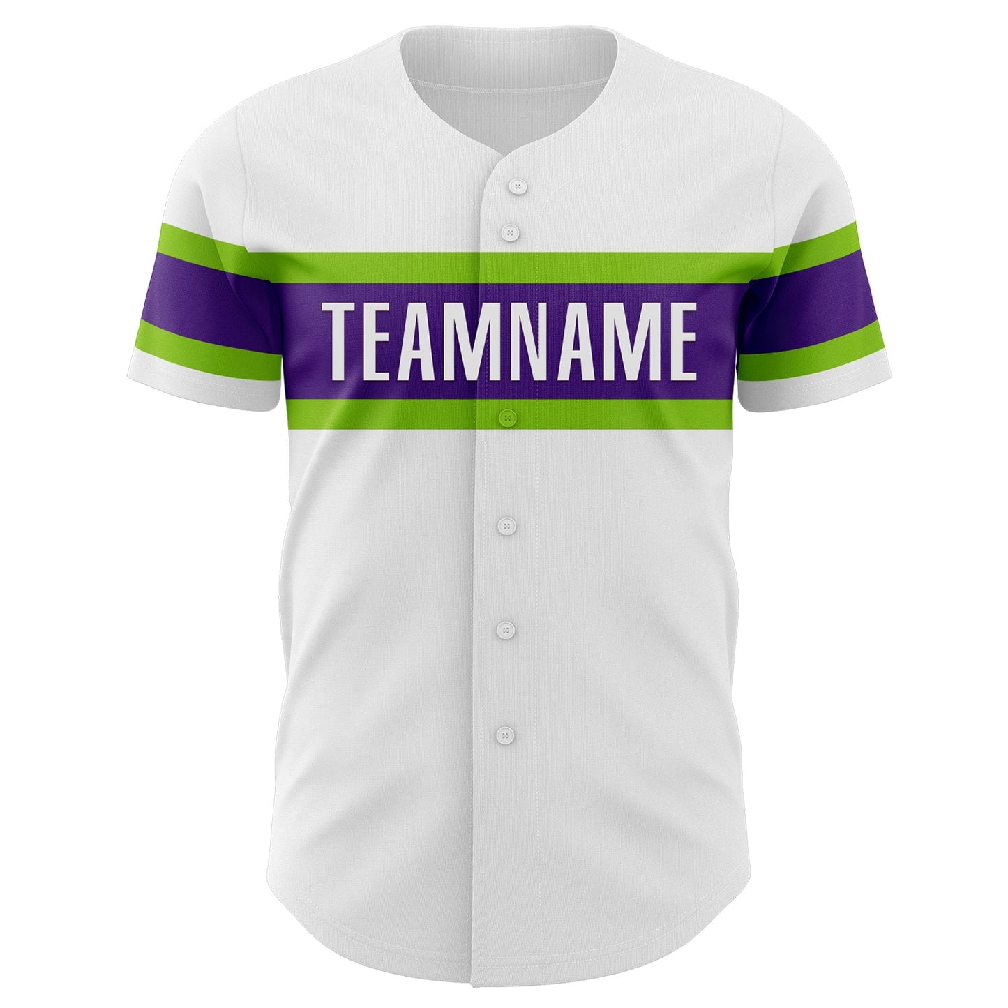 Custom White Purple-Neon Green Authentic Baseball Jersey view 2