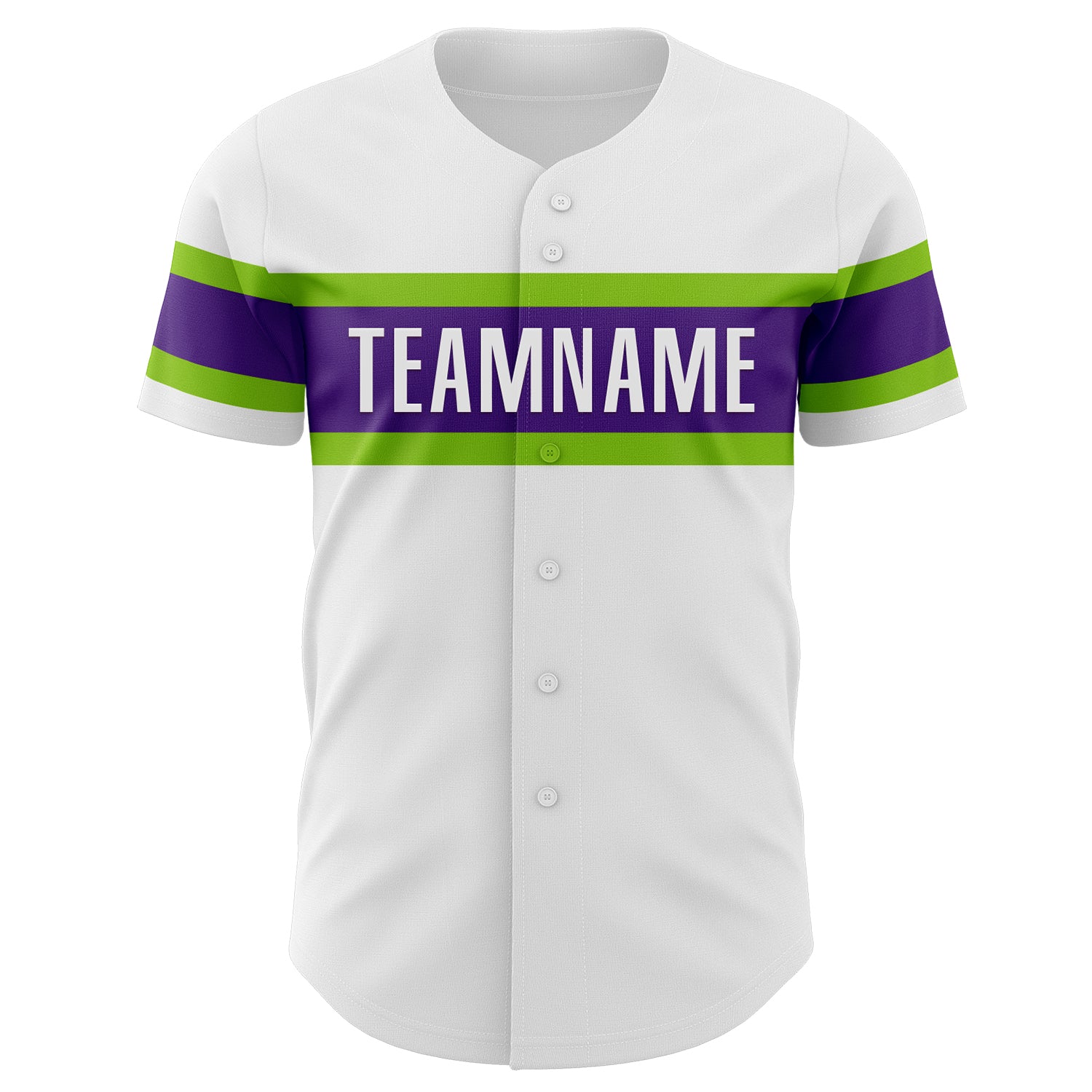 Custom White Purple-Neon Green Authentic Baseball Jersey view 2