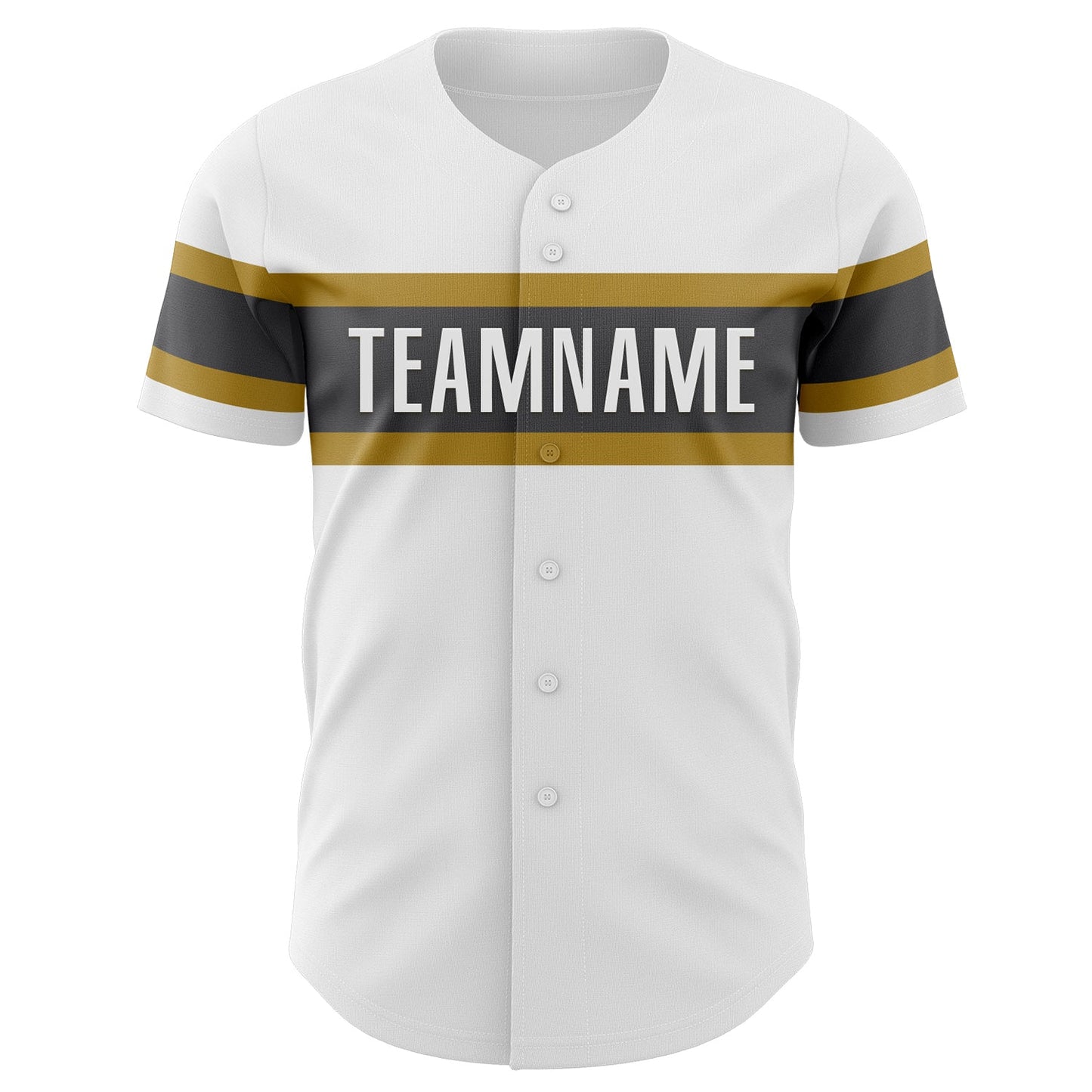 Custom White Steel Gray-Old Gold Authentic Baseball Jersey view 2