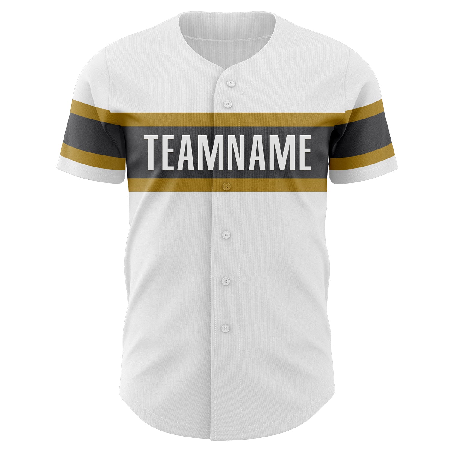 Custom White Steel Gray-Old Gold Authentic Baseball Jersey view 2