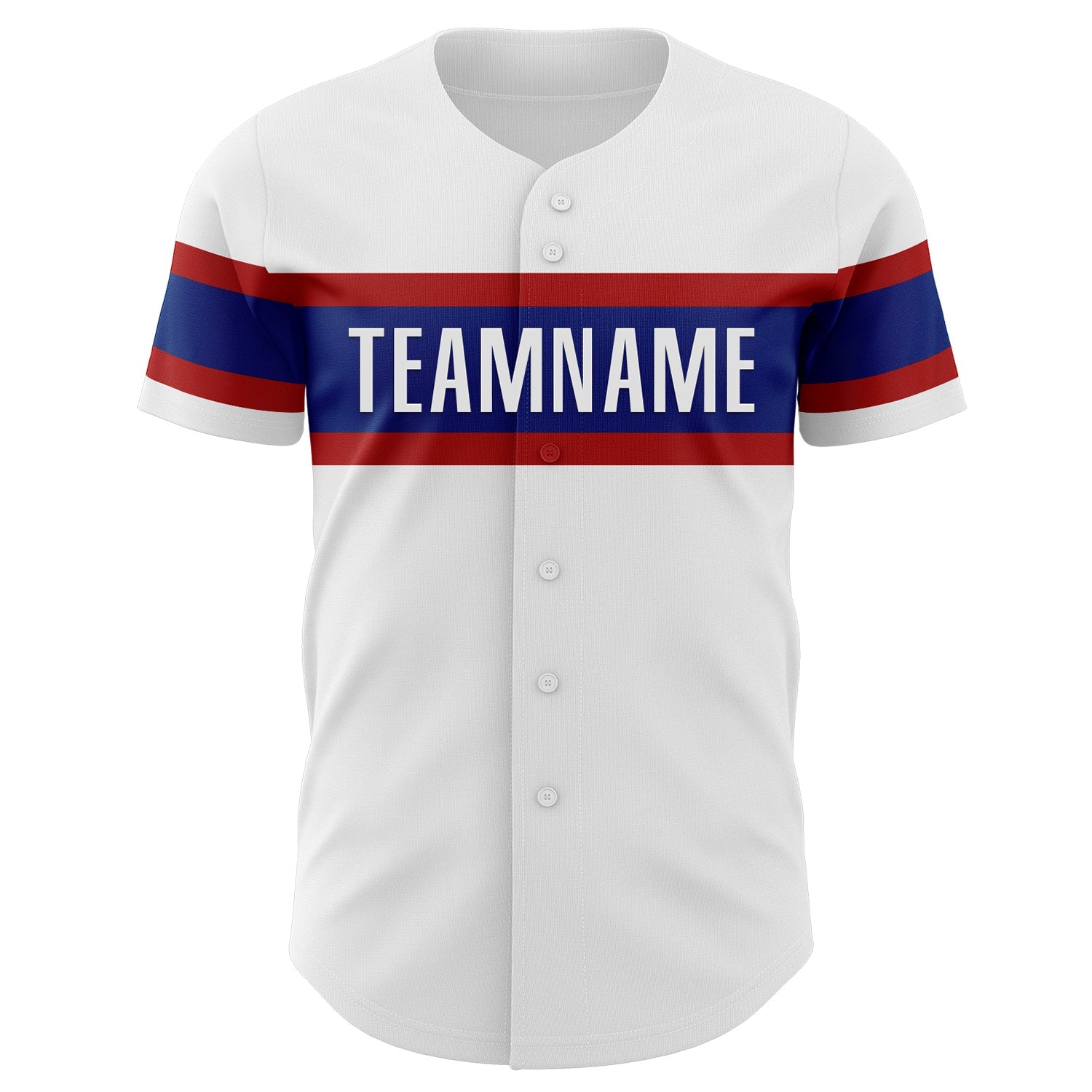 Custom White Red-Royal Authentic Baseball Jersey view 2