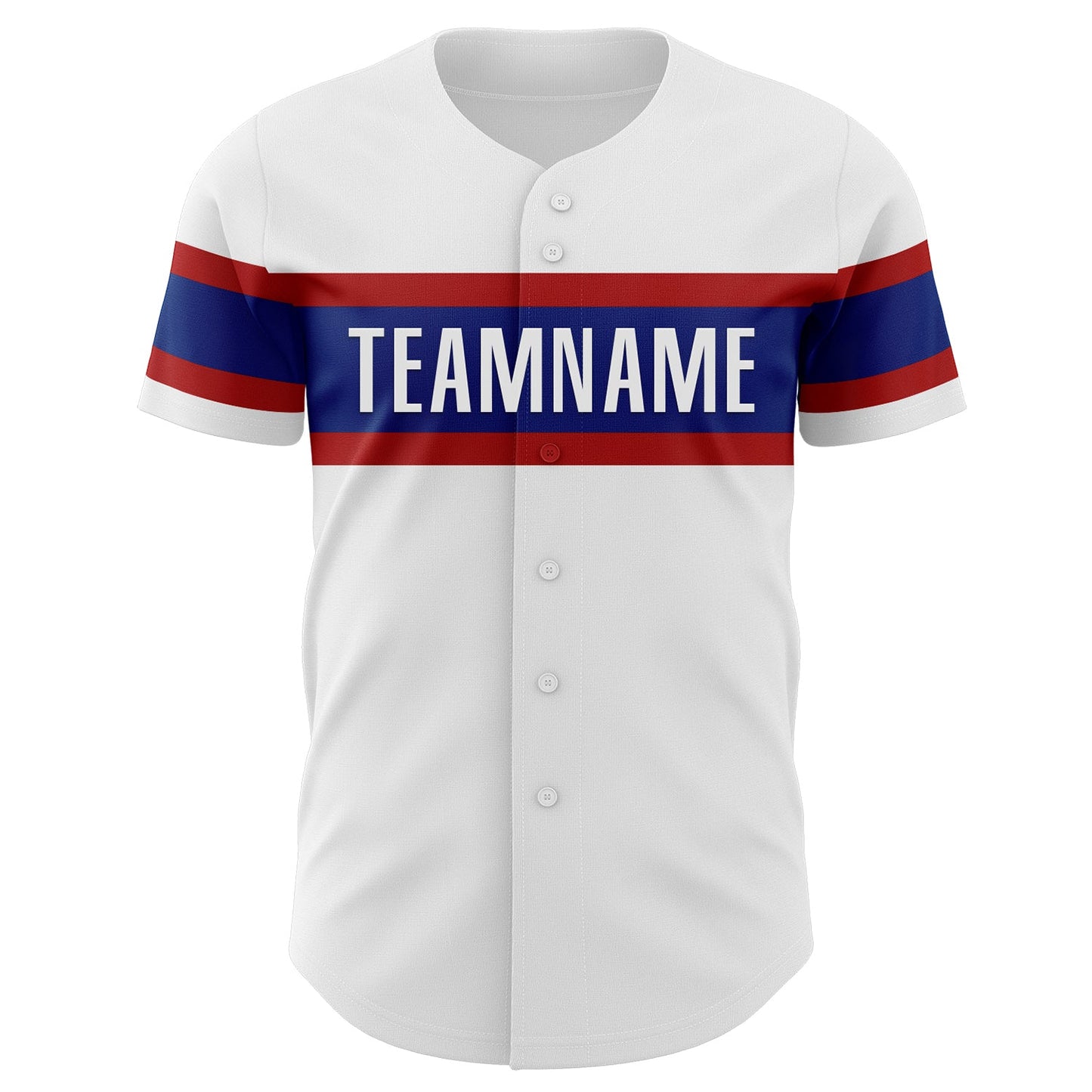 Custom White Royal-Red Authentic Baseball Jersey view 2