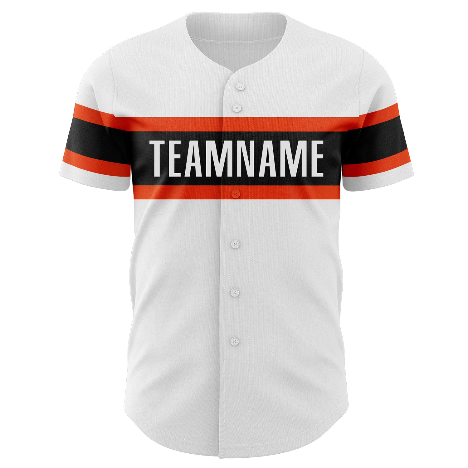 Custom White Orange-Black Authentic Baseball Jersey view 2
