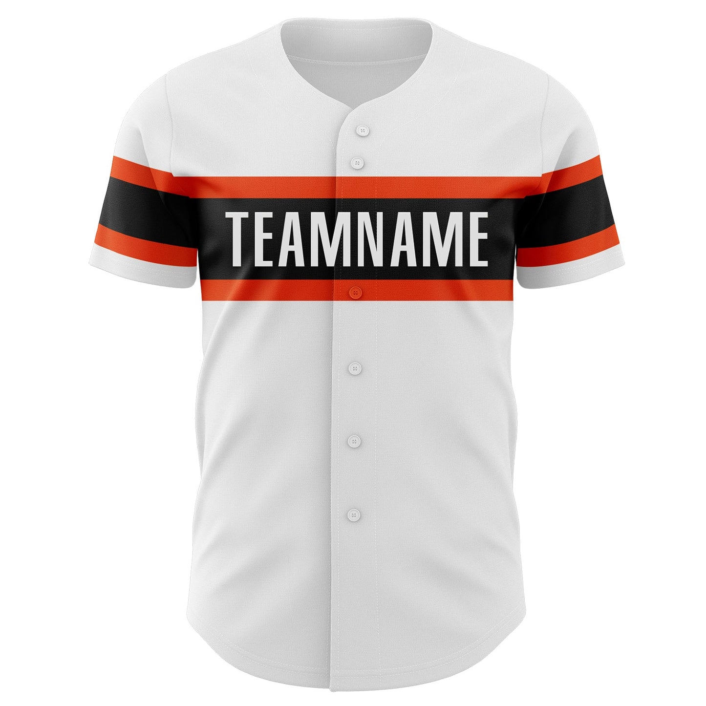 Custom White Black-Orange Authentic Baseball Jersey view 2