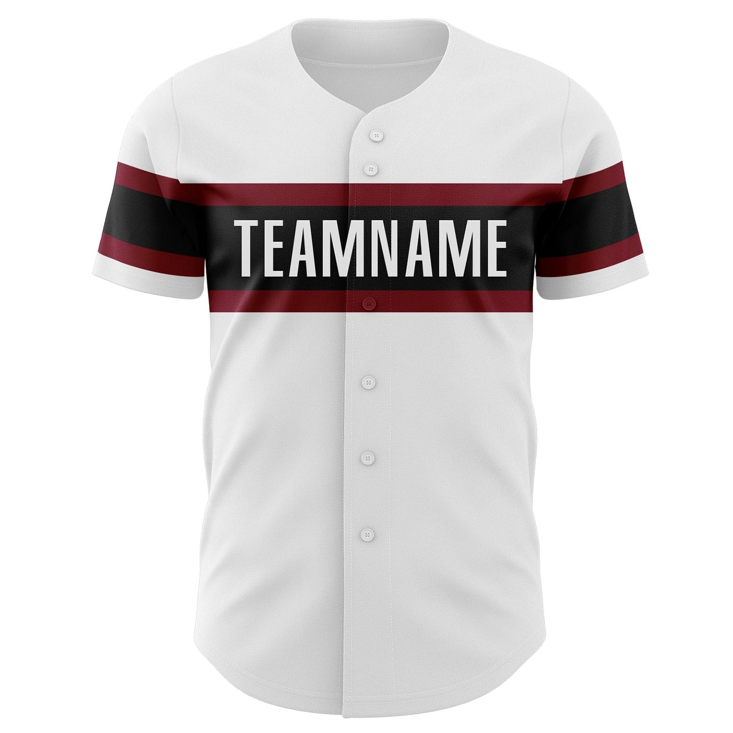 Custom White Crimson-Black Authentic Baseball Jersey view 2