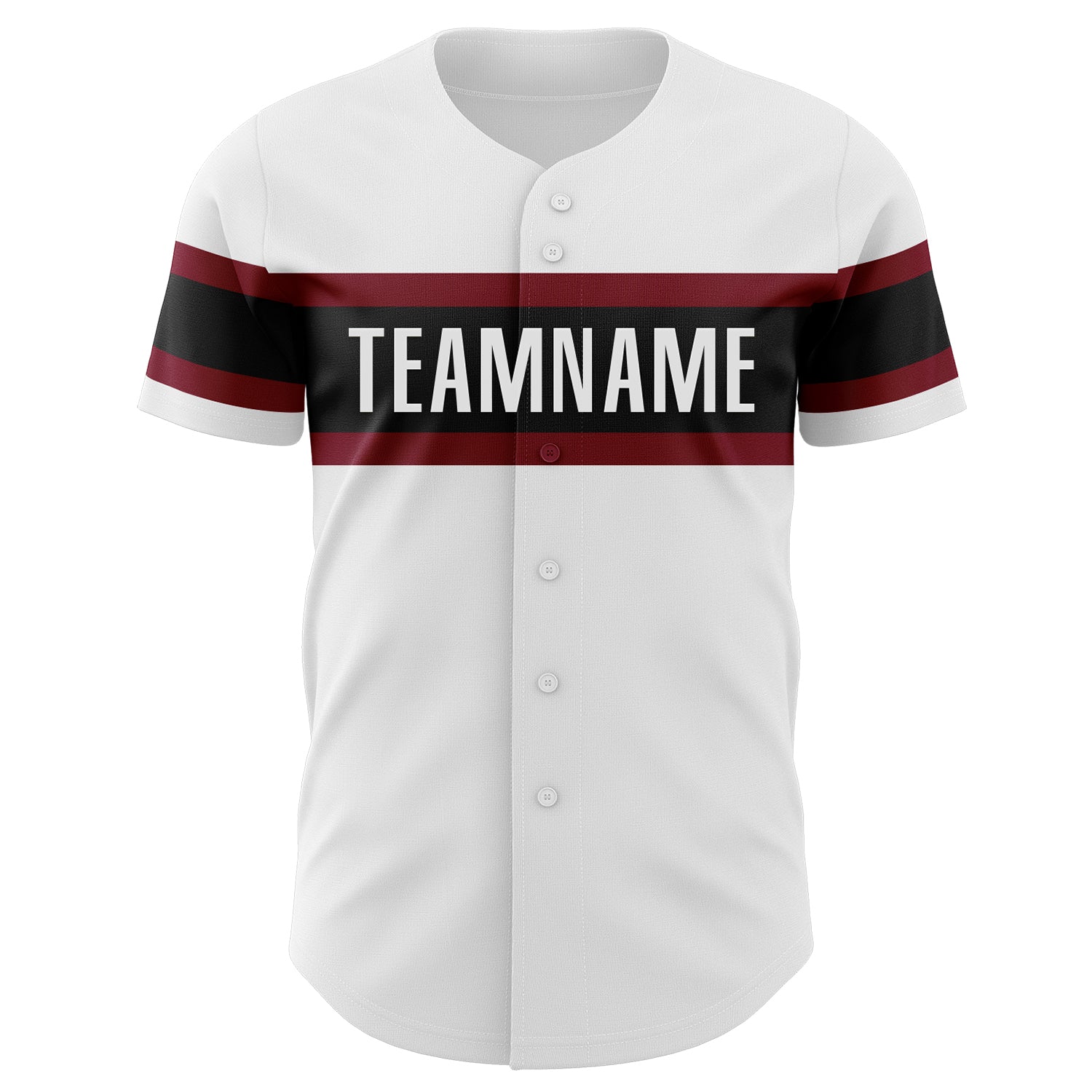 Custom White Crimson-Black Authentic Baseball Jersey view 2