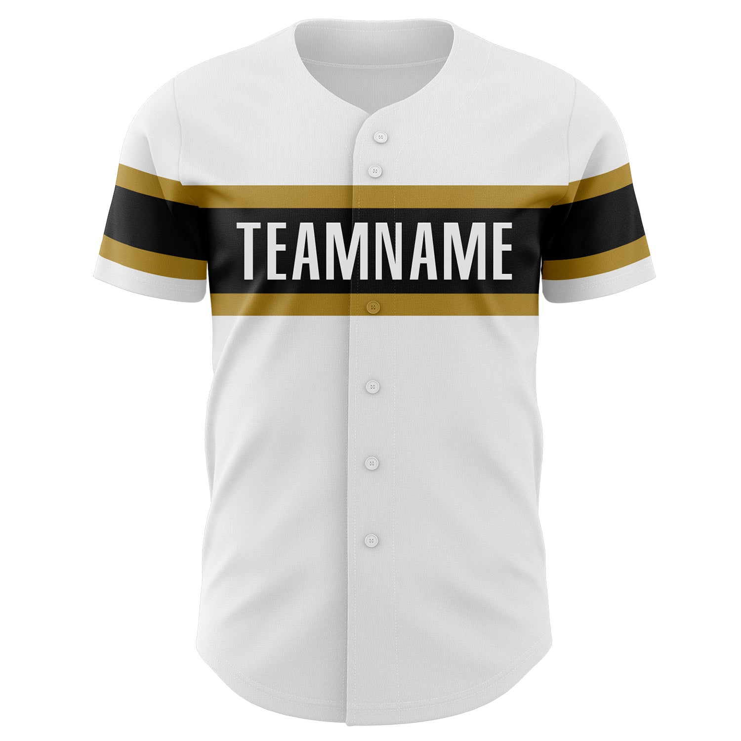 Custom White Old Gold-Black Authentic Baseball Jersey view 2