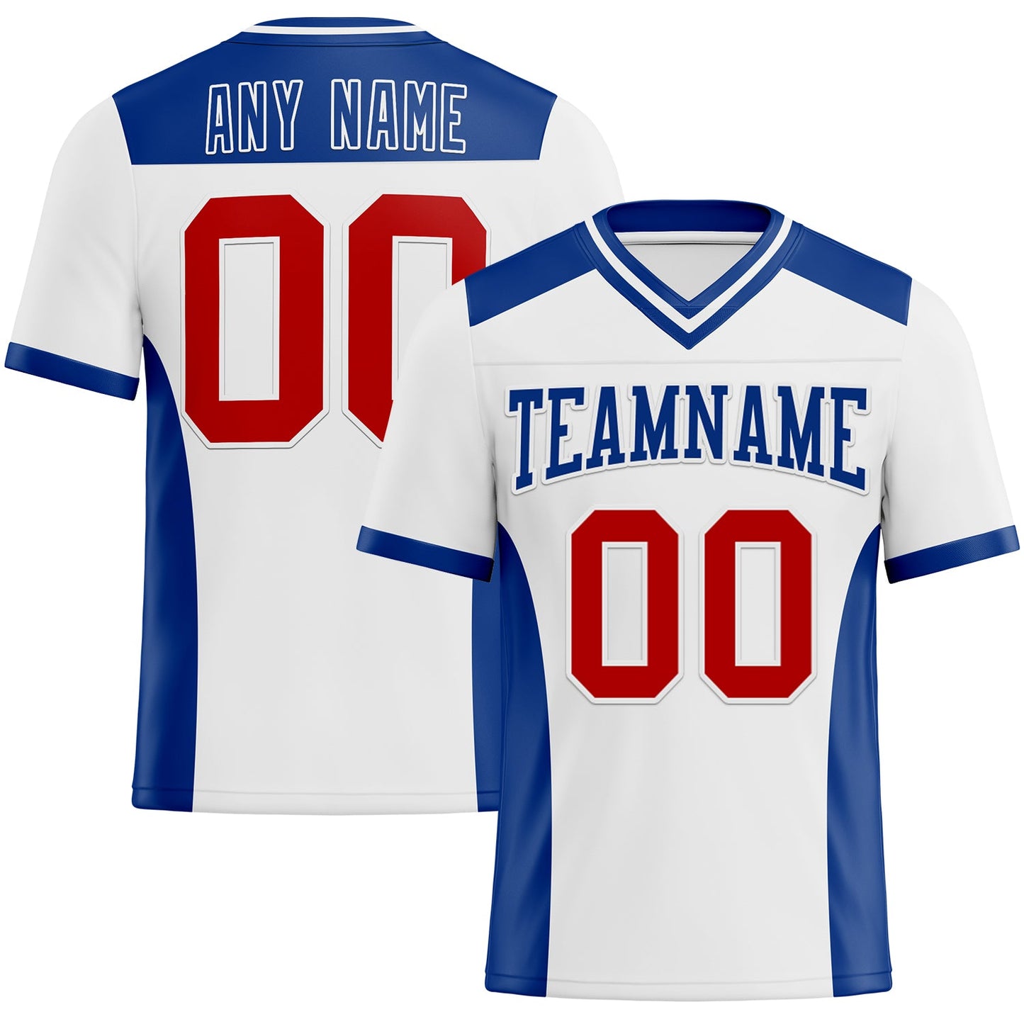 Custom White Red-Royal Authentic Football Jersey - Main View
