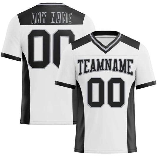 Custom White Black-Gray Authentic Football Jersey - Main View