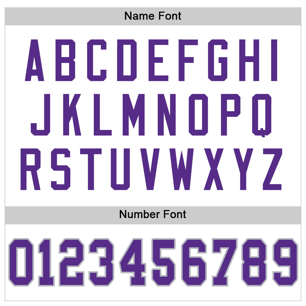 Custom White Purple-Gray Mesh Authentic Throwback Football Jersey view 4