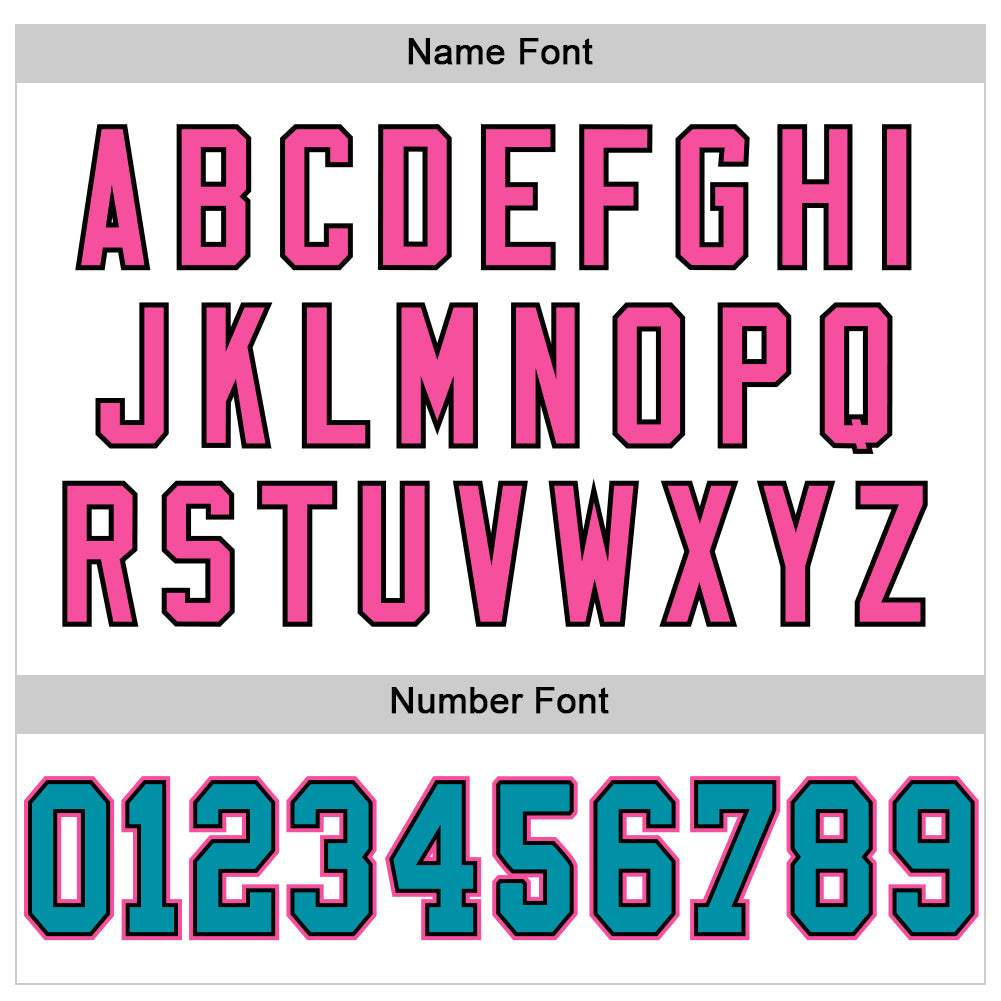 Custom White Teal Black-Pink Mesh Authentic Throwback Football Jersey view 4
