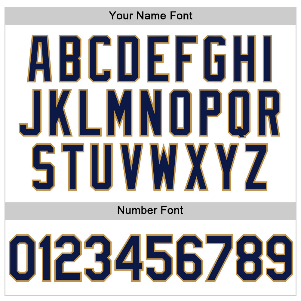 Custom White Navy-Old Gold Authentic Throwback Baseball Jersey view 5