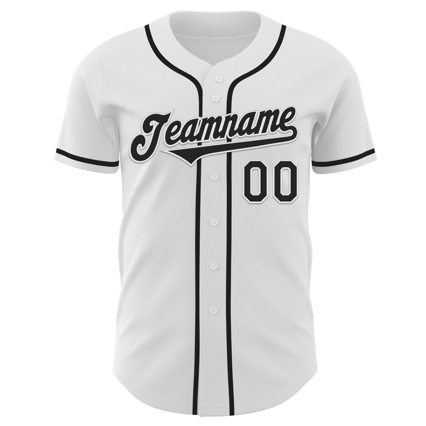 Custom White Black Authentic Baseball Jersey view 2