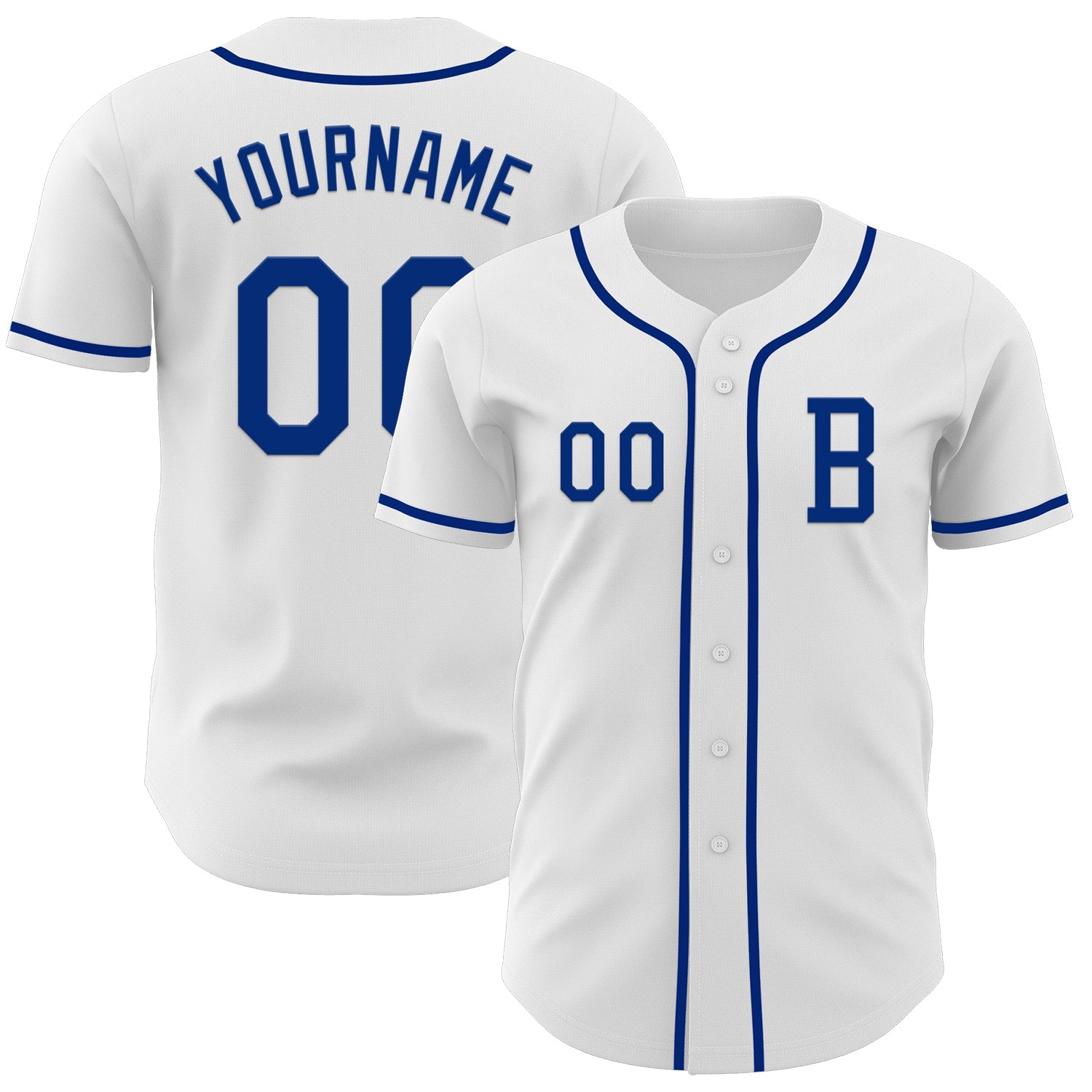 Custom White Royal Authentic Baseball Jersey - Main View