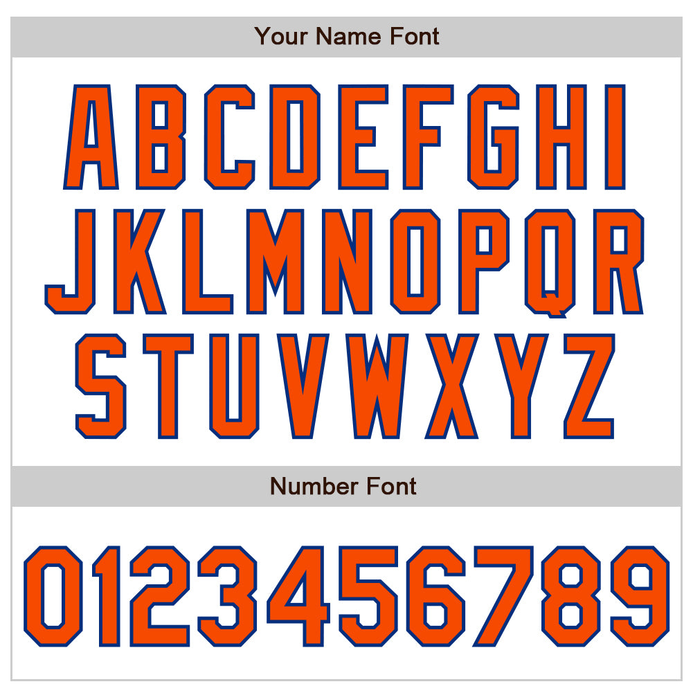 Custom White Orange-Royal Authentic Baseball Jersey view 4