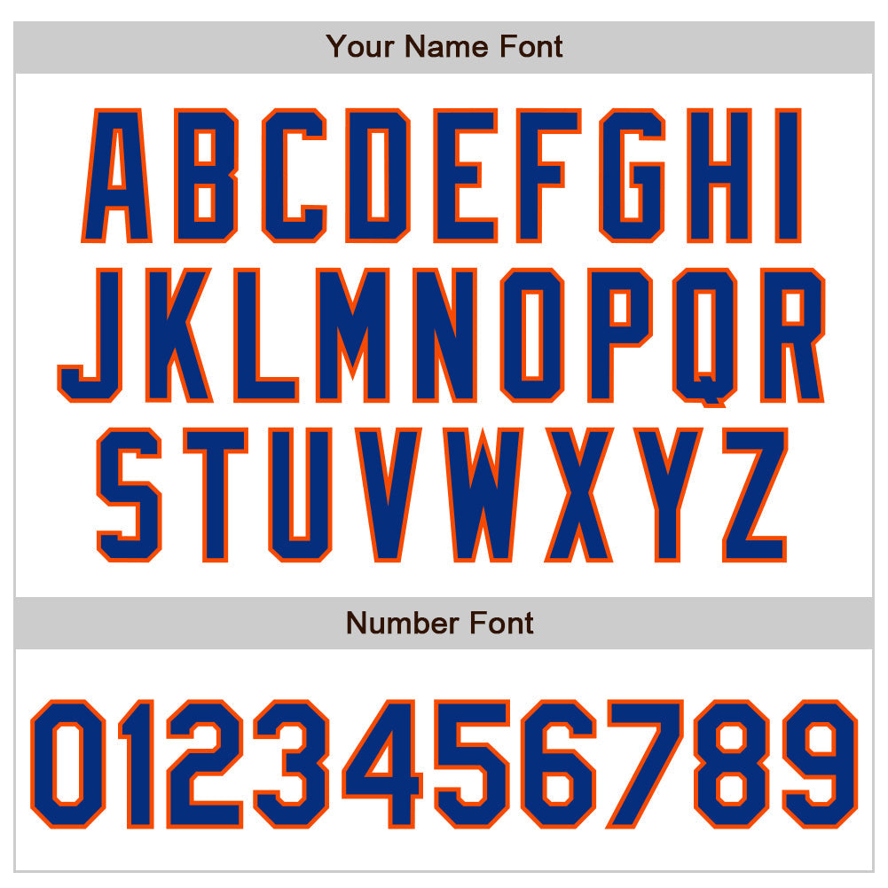 Custom White Royal-Orange Authentic Baseball Jersey view 4