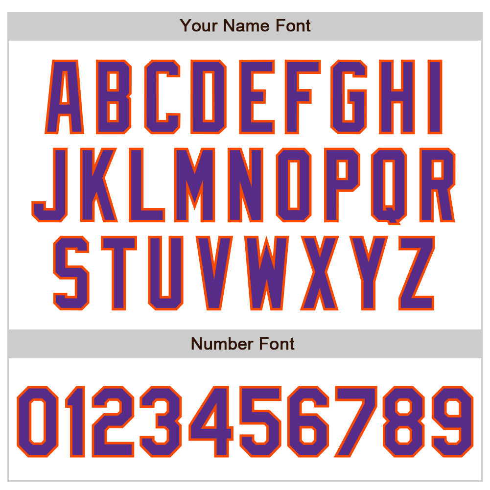 Custom White Purple-Orange Authentic Baseball Jersey view 4