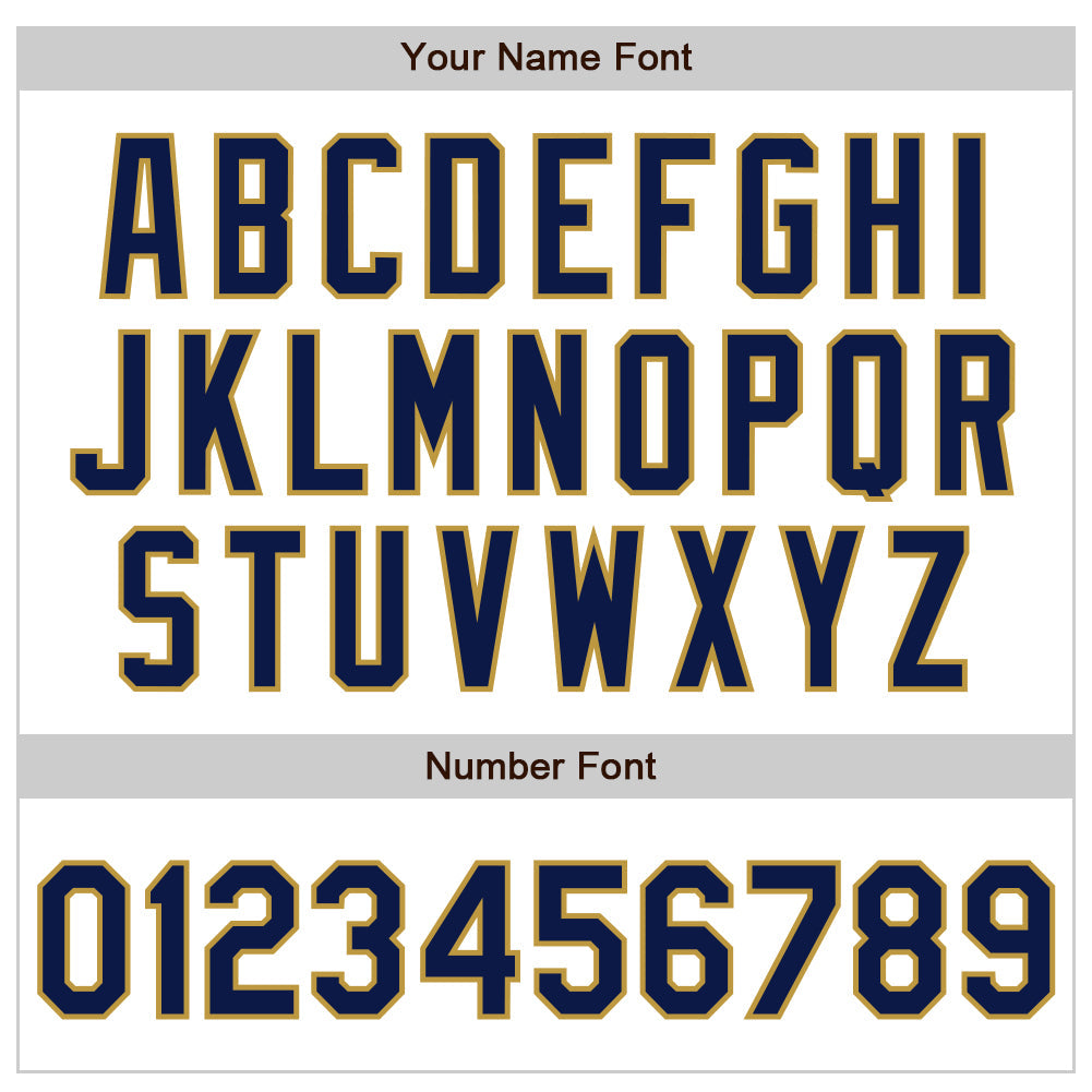 Custom White Navy-Old Gold Authentic Baseball Jersey view 8