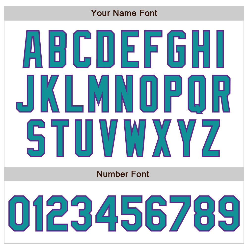 Custom White Teal-Purple Authentic Baseball Jersey view 8