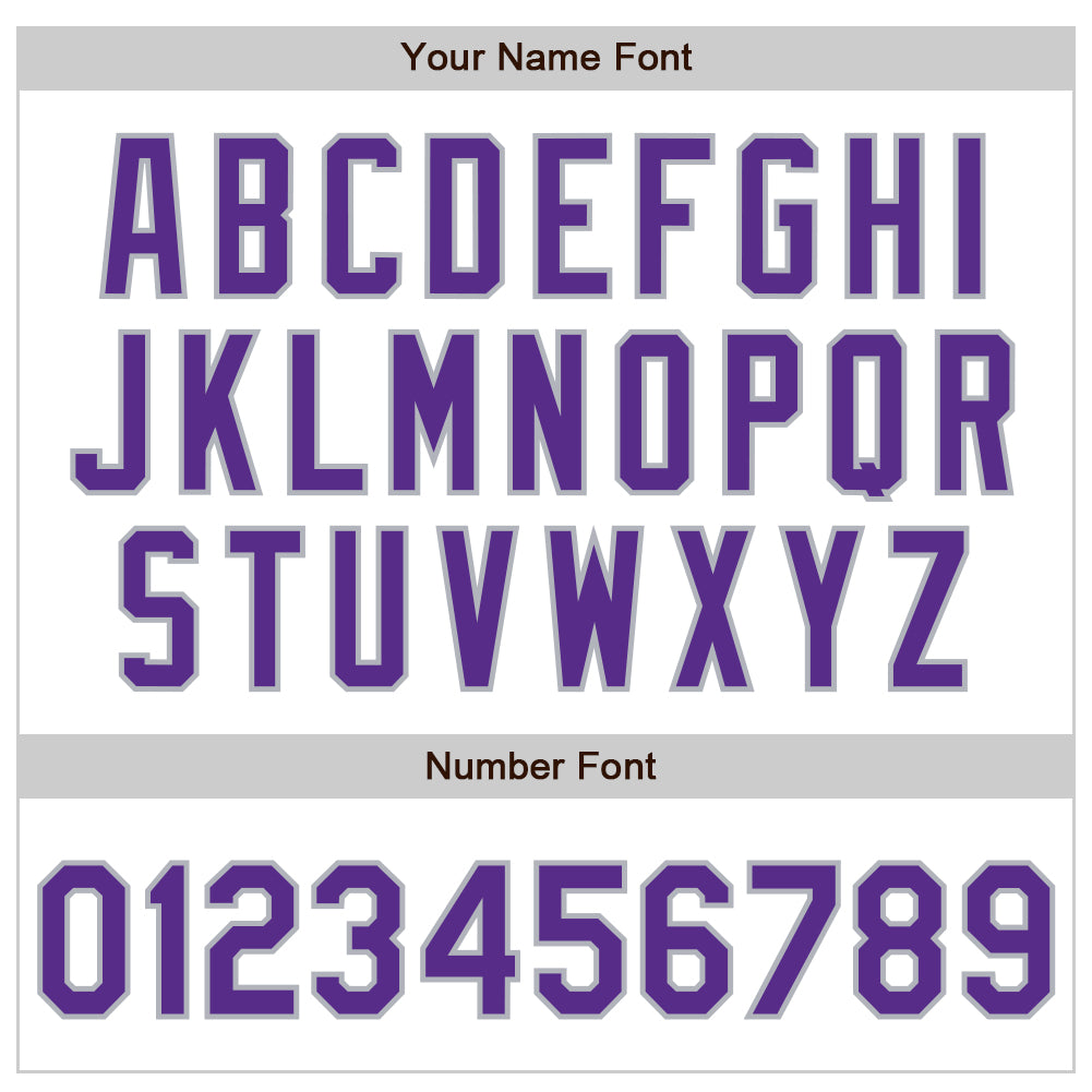 Custom White Purple-Gray Authentic Baseball Jersey view 8