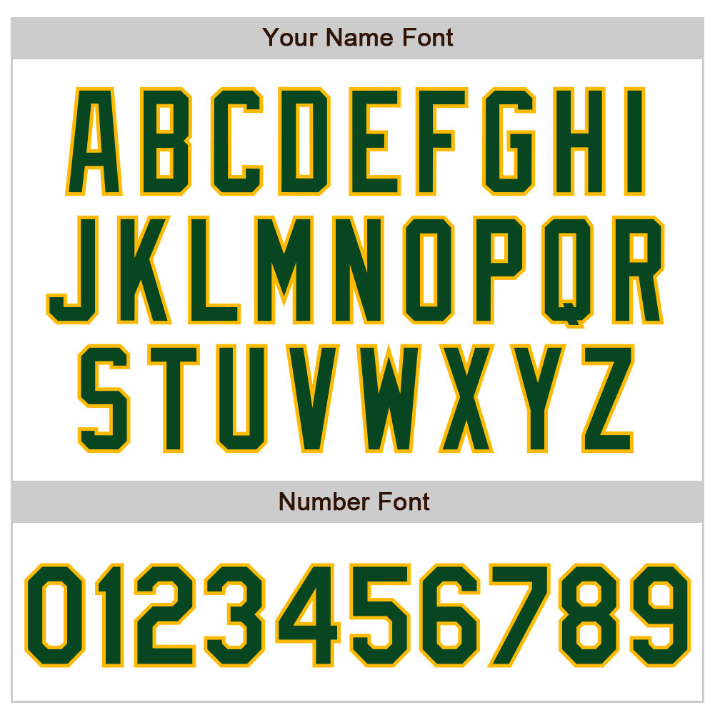Custom White Green-Gold Authentic Baseball Jersey view 4