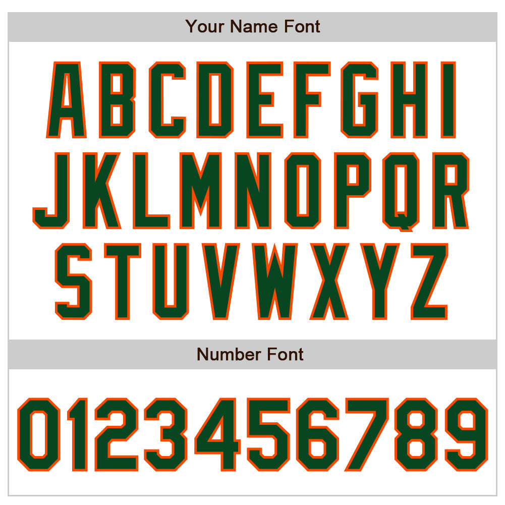 Custom White Green-Orange Authentic Baseball Jersey view 4