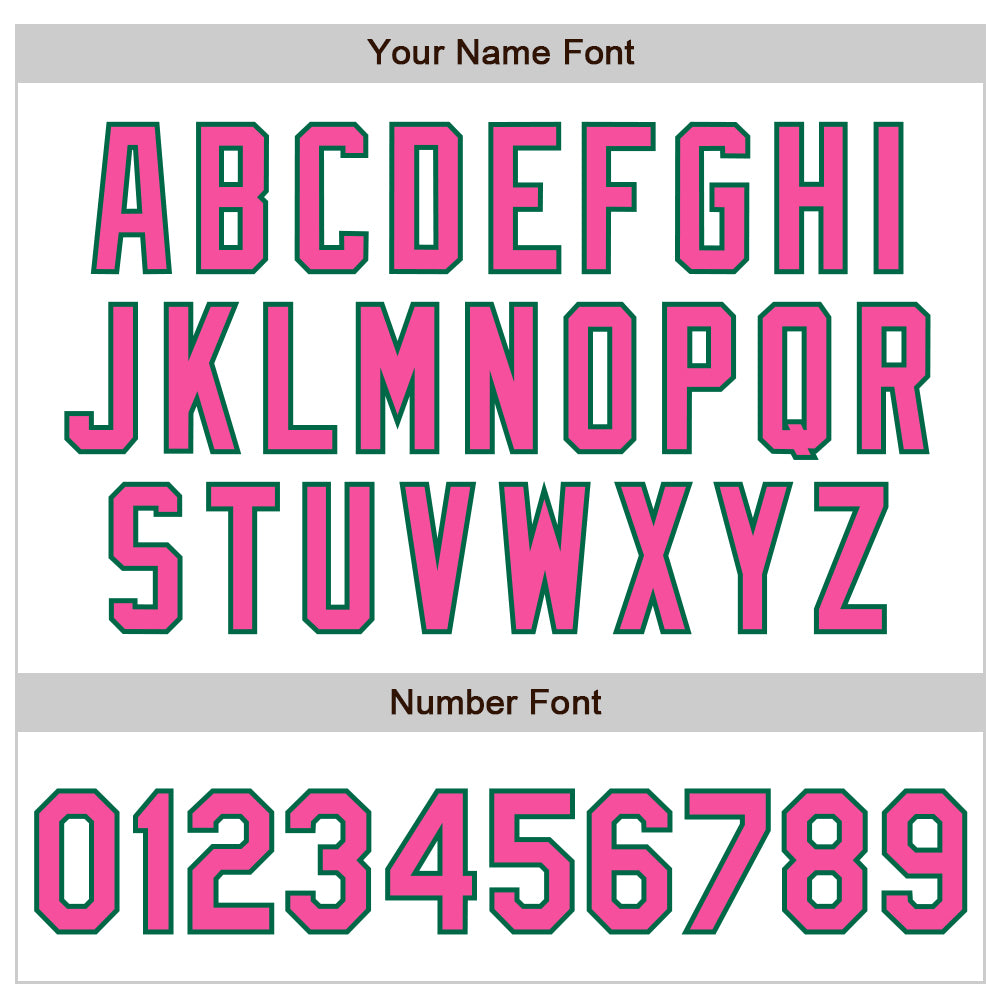 Custom White Pink-Kelly Green Authentic Baseball Jersey view 8