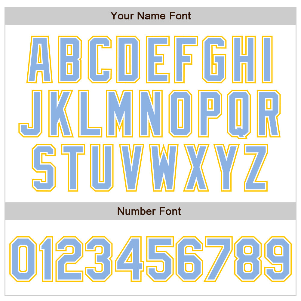 Custom White Light Blue-Yellow Authentic Baseball Jersey view 8