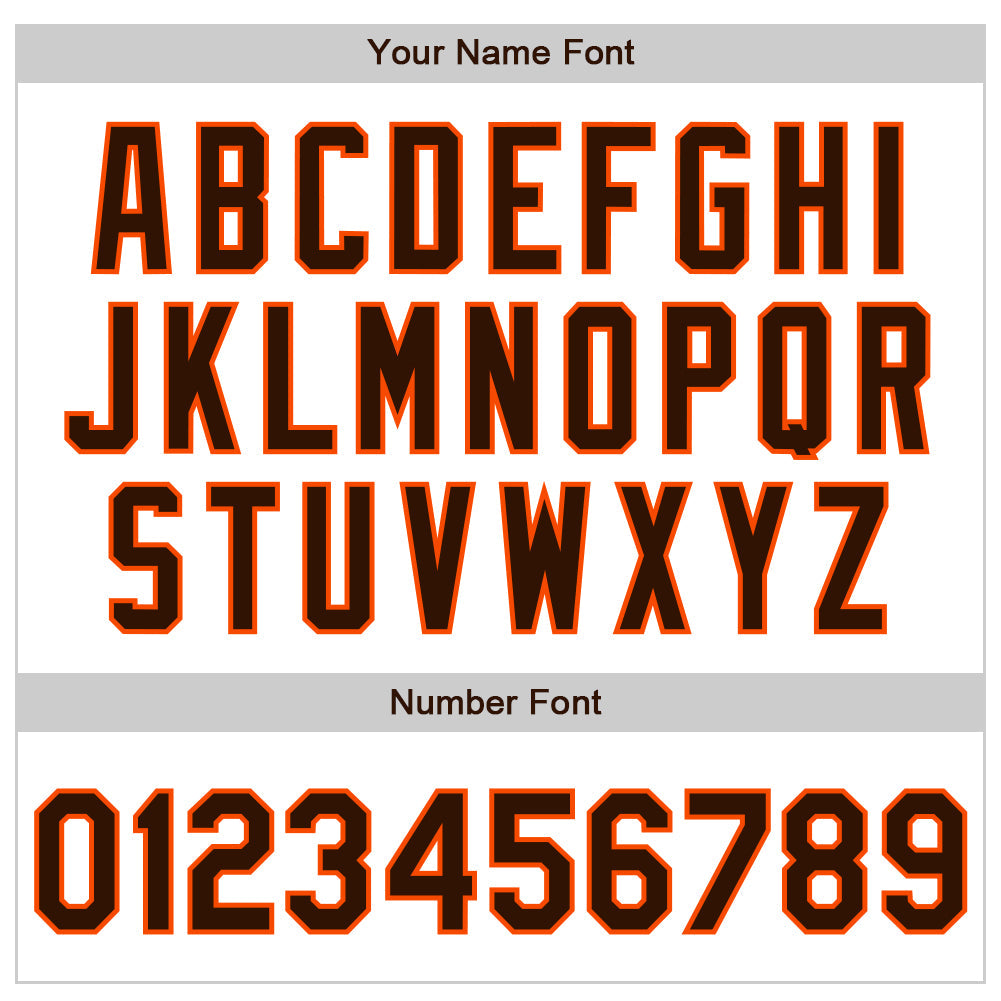 Custom White Brown-Orange Authentic Baseball Jersey view 4