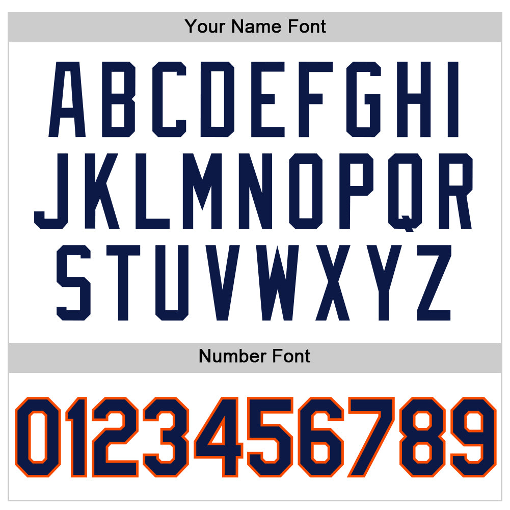 Custom White Navy-Orange Authentic Throwback Basketball Jersey view 4