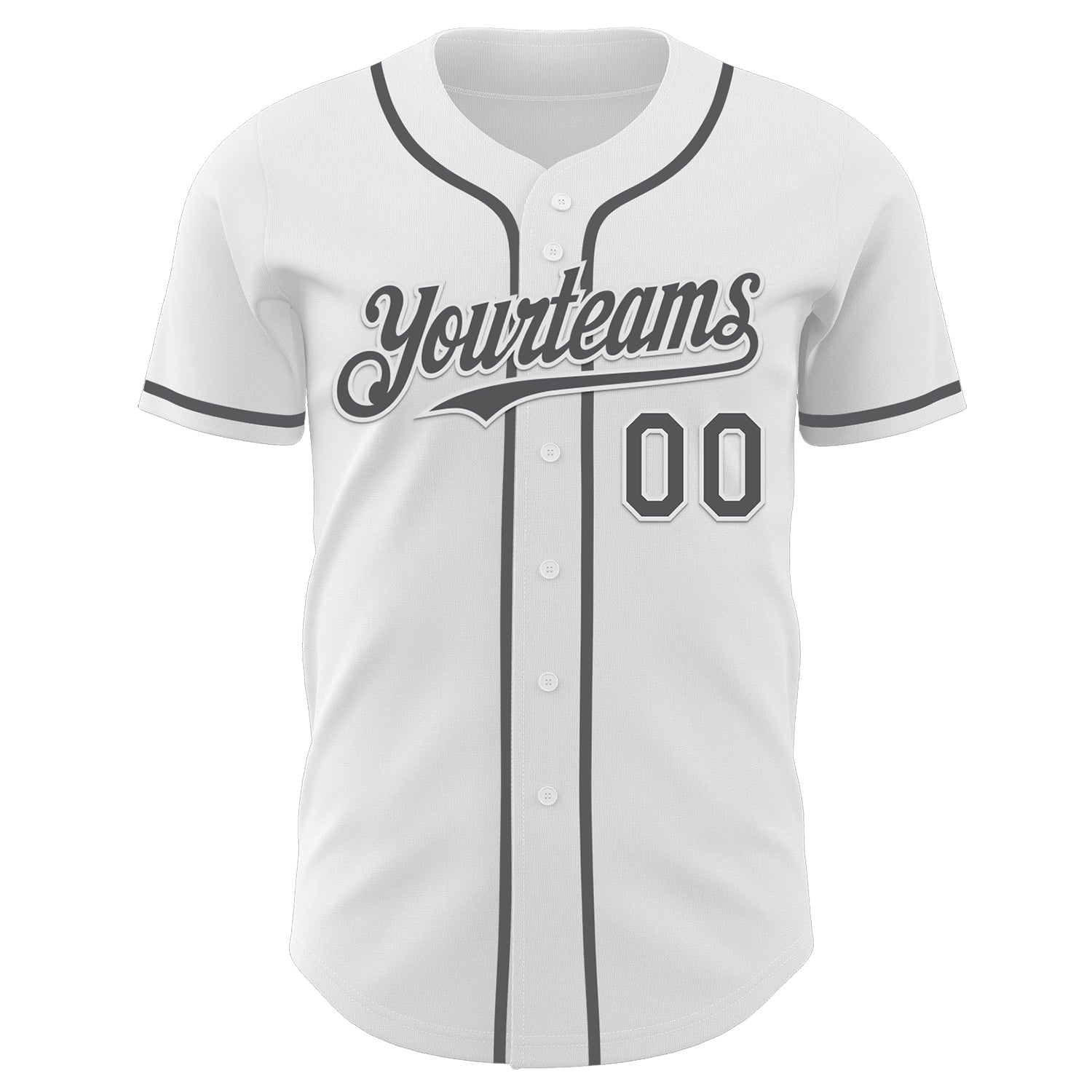 Custom White Steel Gray Authentic Baseball Jersey view 2