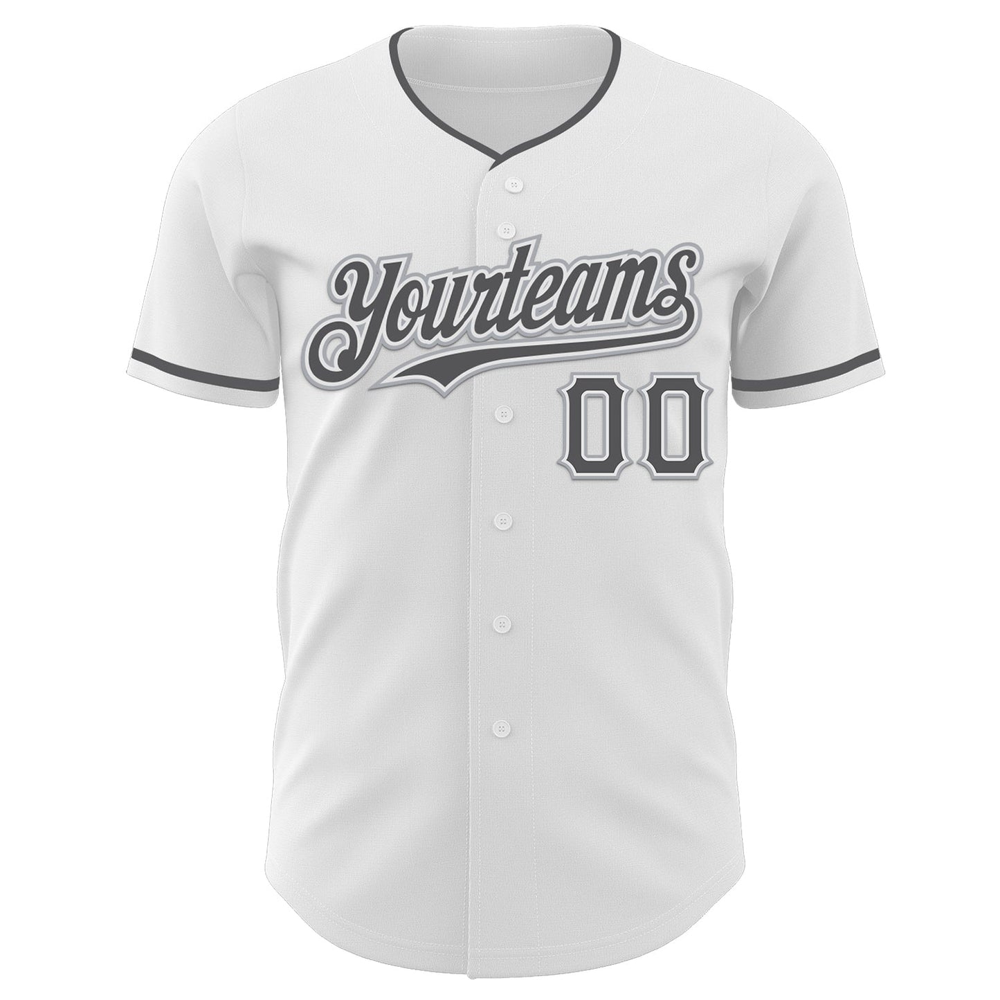 Custom White Steel Gray-Gray Authentic Baseball Jersey view 2