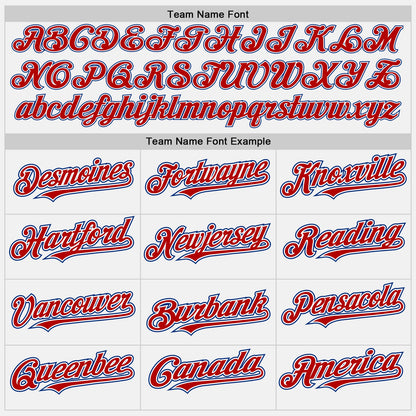 Custom White Red-Royal Authentic Baseball Jersey view 4