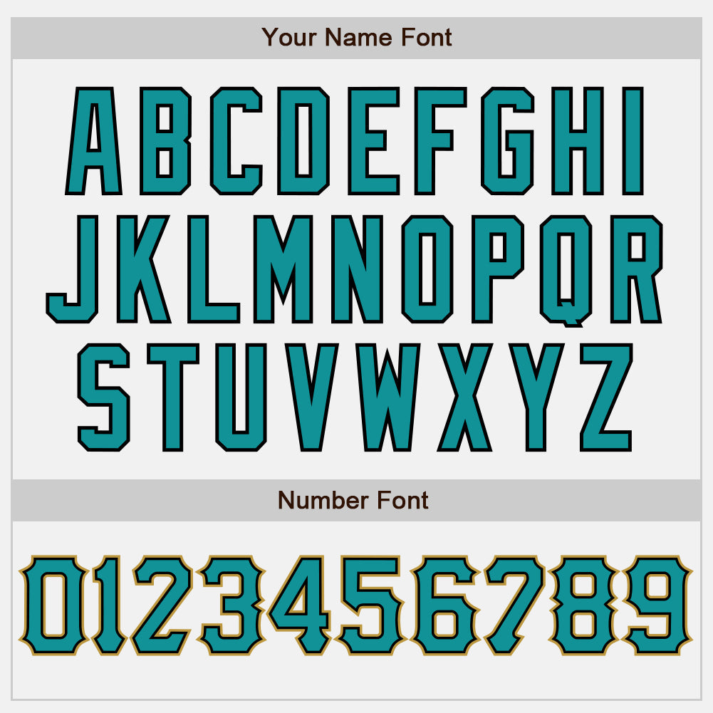 Custom White Teal Black-Old Gold Authentic Baseball Jersey view 5