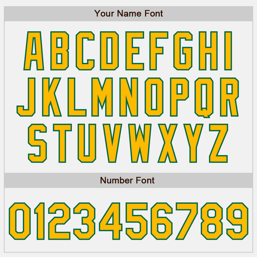 Custom White Gold-Kelly Green Authentic Baseball Jersey view 5