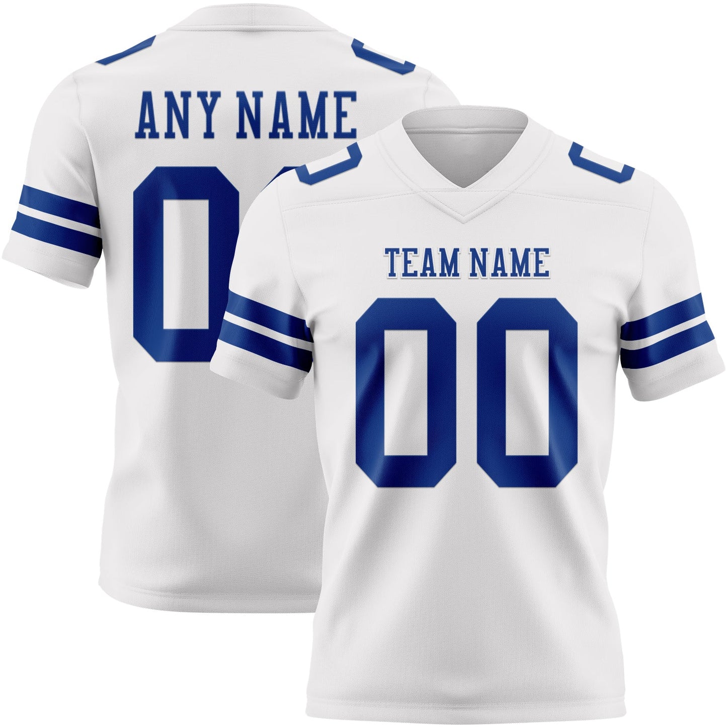 Custom White Royal Authentic Football Jersey - Main View