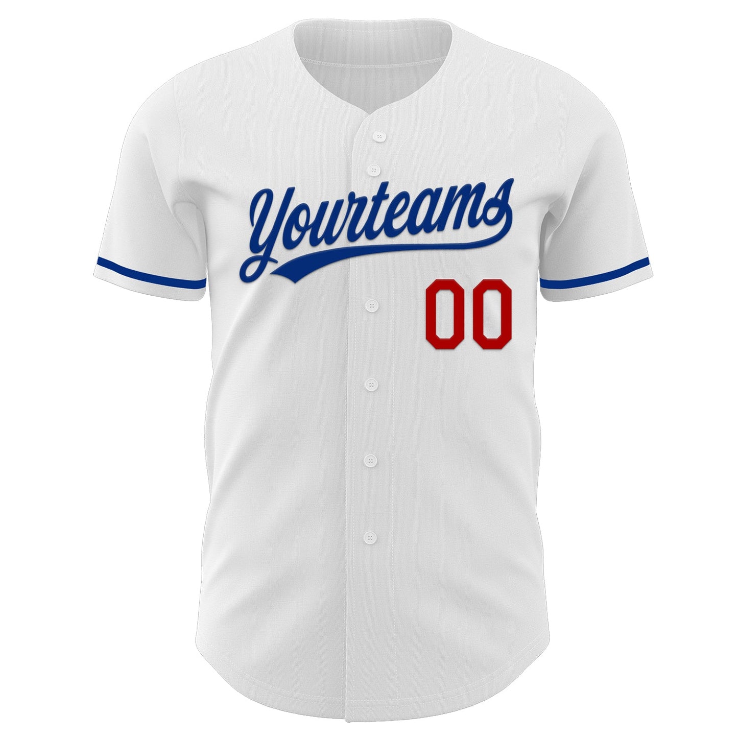 Custom White Red-Royal Authentic Baseball Jersey view 2