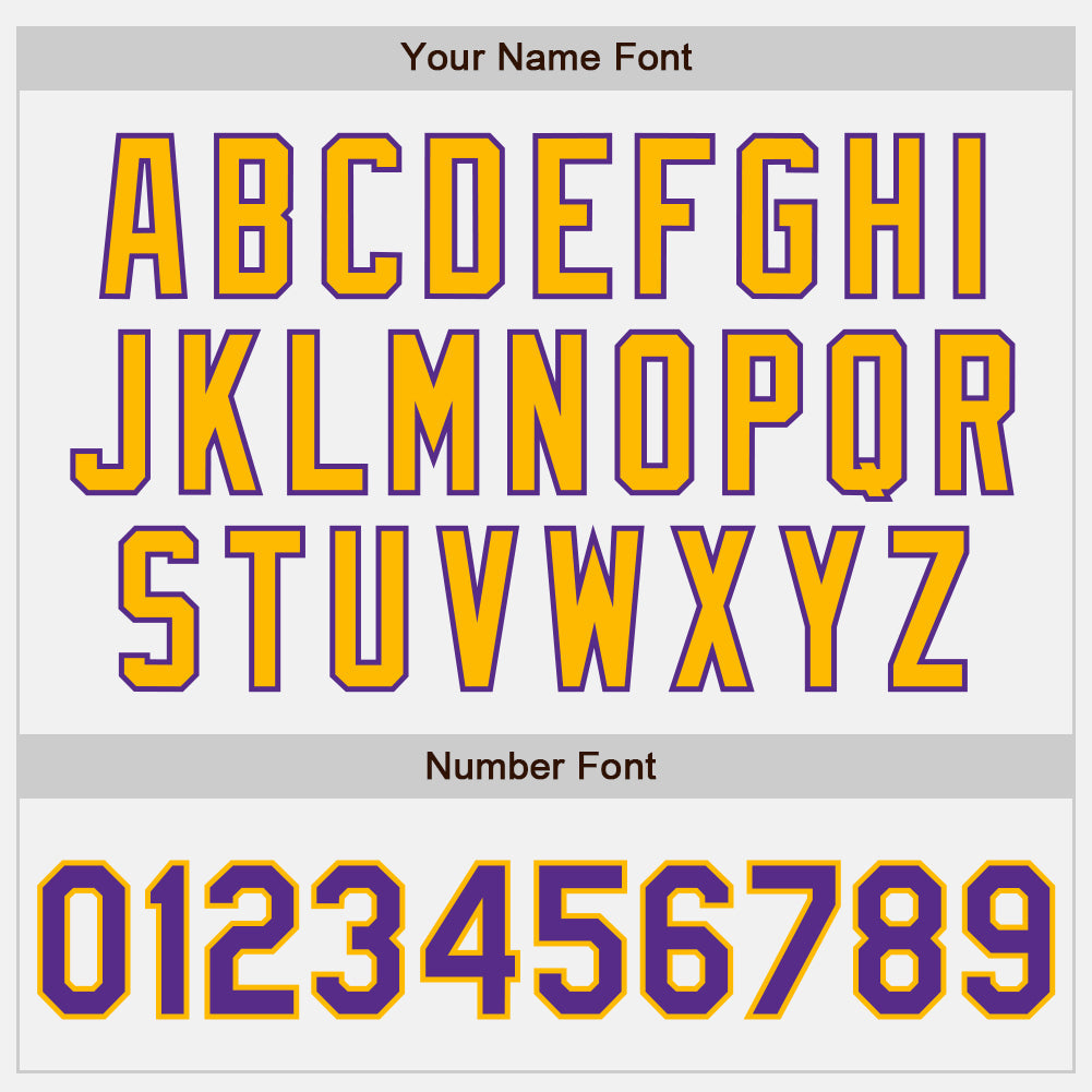 Custom White Purple-Gold Authentic Baseball Jersey view 5