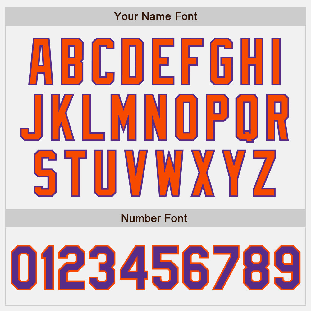 Custom White Purple-Orange Authentic Baseball Jersey view 5