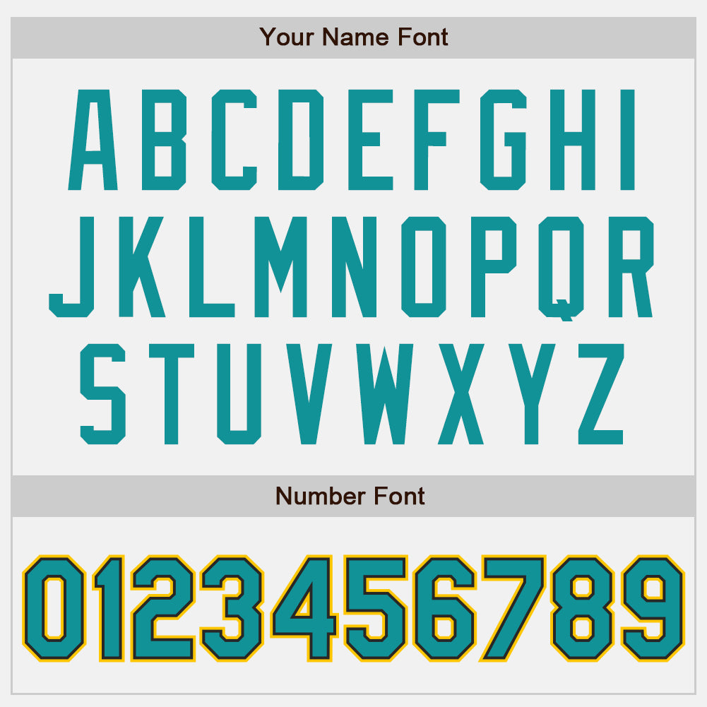 Custom White Teal Black-Yellow Authentic Baseball Jersey view 5