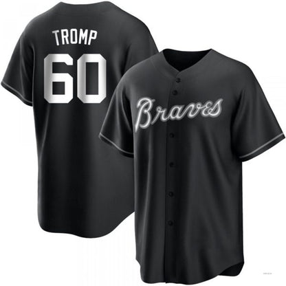 Atlanta Braves #60 Chadwick Tromp White Black Jersey Stitches Baseball Jerseys - Main View