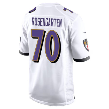 B.Ravens #70 Roger Rosengarten White Game Jersey Stitched American Football Jerseys - Main View