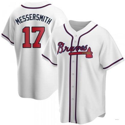 Atlanta Braves #17 Andy Messersmith White Black/ Jersey Stitches Baseball Jerseys - Main View