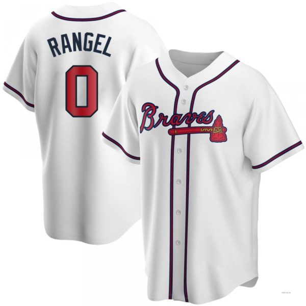 Atlanta Braves #0 Alan Rangel White Home Jersey Stitches Baseball Jerseys - Main View