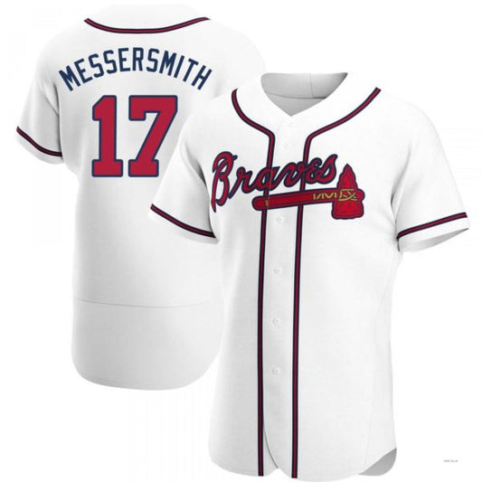 Atlanta Braves #17 Andy Messersmith White Home Jersey Stitches Baseball Jerseys - Main View