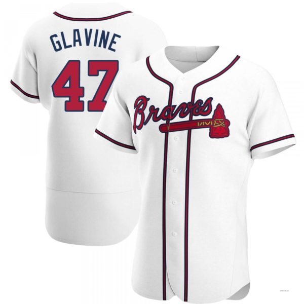 Atlanta Braves #47 Tom Glavine White Home Jersey Stitches Baseball Jerseys - Main View