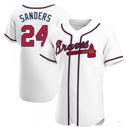 Atlanta Braves #24 Deion Sanders White Home Jersey Stitches Baseball Jerseys - Main View
