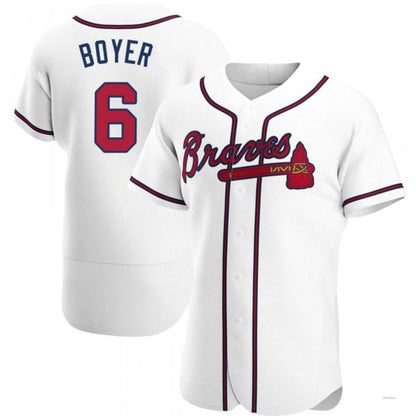 Atlanta Braves #6 Clete Boyer White Home Jersey Stitches Baseball Jerseys - Main View